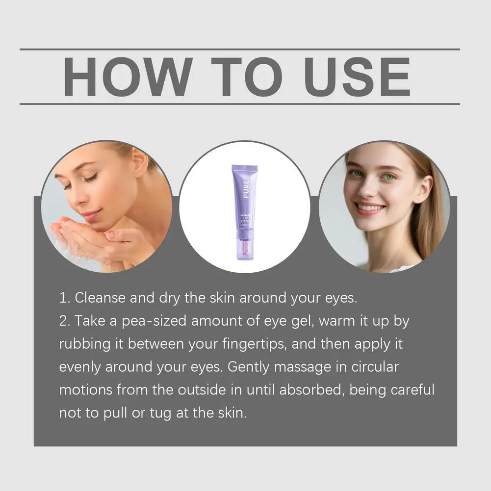 PURE Instant Lifting Eye Gel Cream anti Wrinkle anti Dark Circle Eye Massager Collagen Firming Fade Fine Lines Eye Skin Care